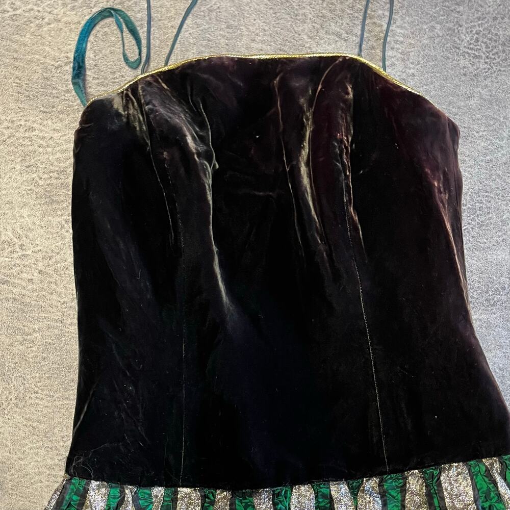 Rimini Vintage Striped Velvet 80's Maxi Dress - Picture 3 of 7